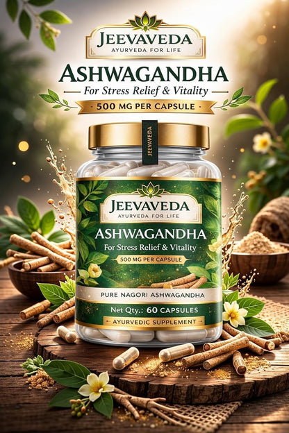 Ashwagandha Gold | 5% Withanolides | 100% Pure Root Extract | Herbal Supplement | Capsules | Stress Relief, Energy & Recovery Support | 60 Capsules Pack